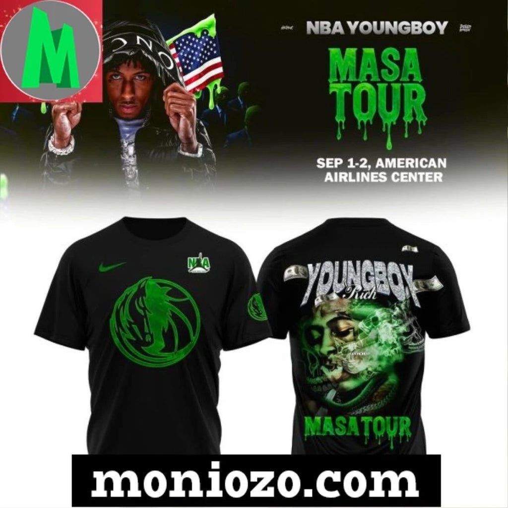 Dallas Mavericks x NBA Young Boy MASA Tour Merch T-Shirt