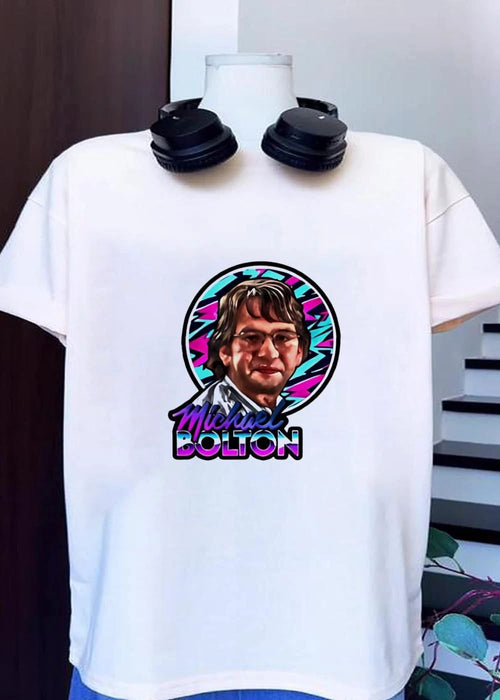 80s Style Michael Bolton Retro Aesthetic Office Humour T-Shirt