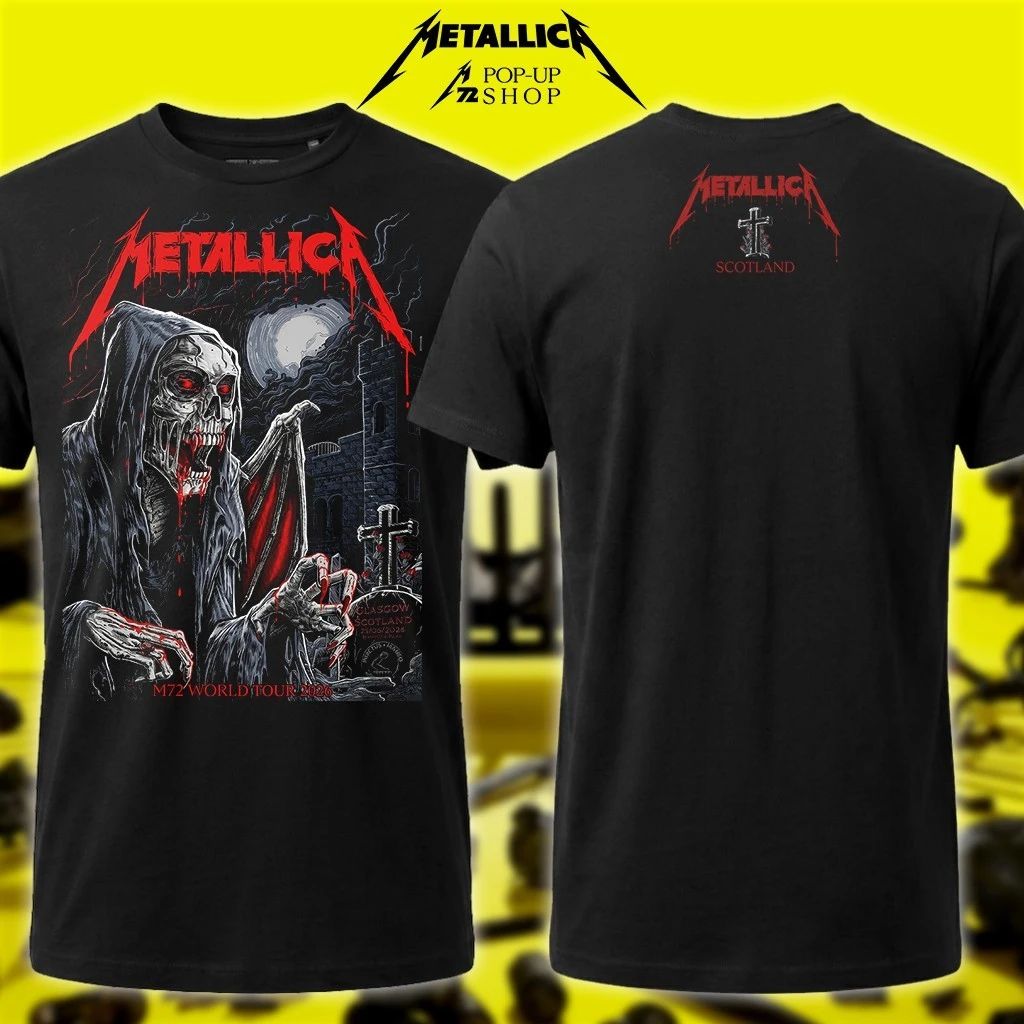 Metallica Pop-Up Shop Glasgow Shirt – Hampden Park June 25th 2026 Tour Apparel – Landon Armstrong Art