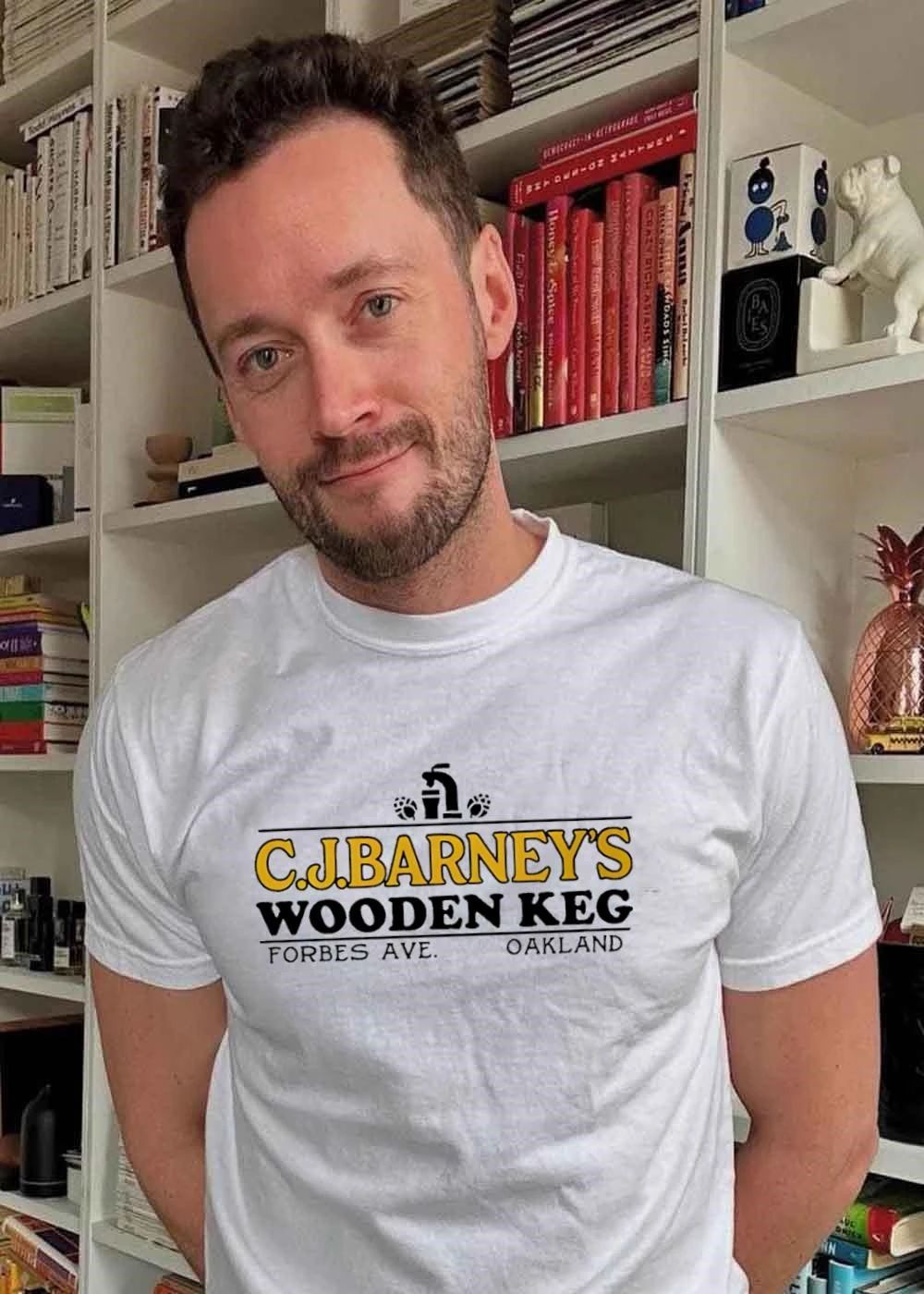 C.J.Barney’s Wooden Keg Forbes Ave Oakland shirt