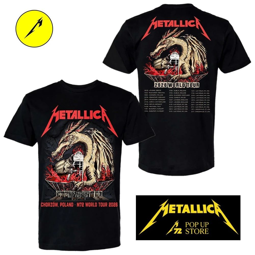 Metallica M72 Chorzów 2026 Stadion Śląski, 19 May 2026 by Karol Banach Limited Edition Pop Up Two Sided Shirt