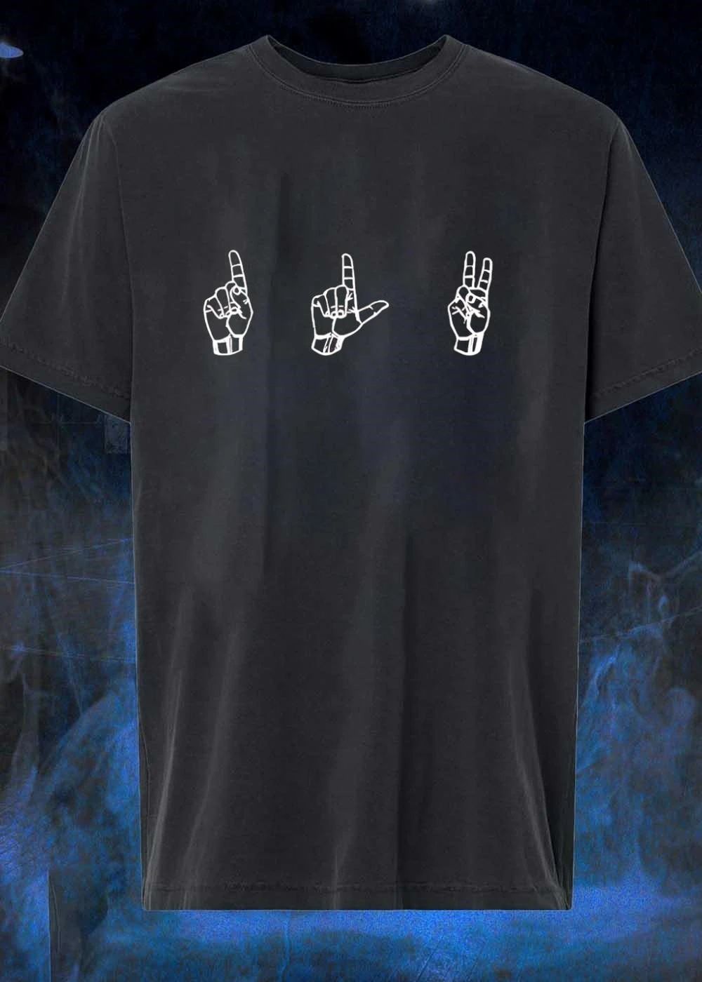 L-shape sign hand gesture shirt