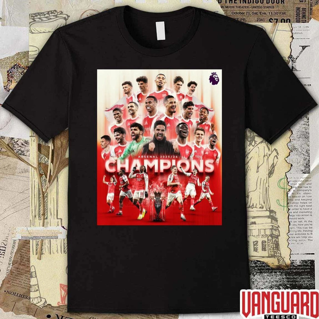 Arsenal F.C. Are Premier League Champions 2025-26 Season Poster t-shirt