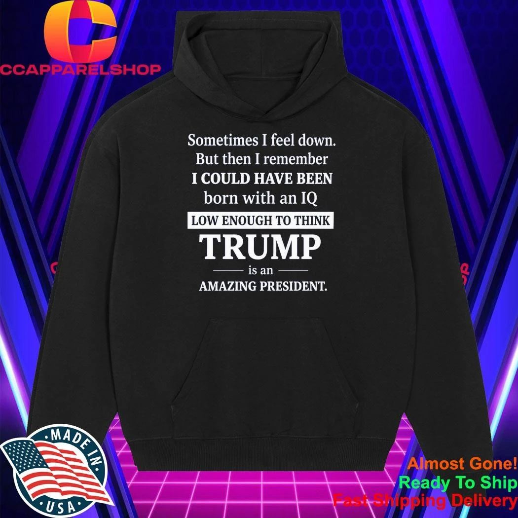 Sometimes I Feel Down But Then I Remember IQ Low Trump Shirt