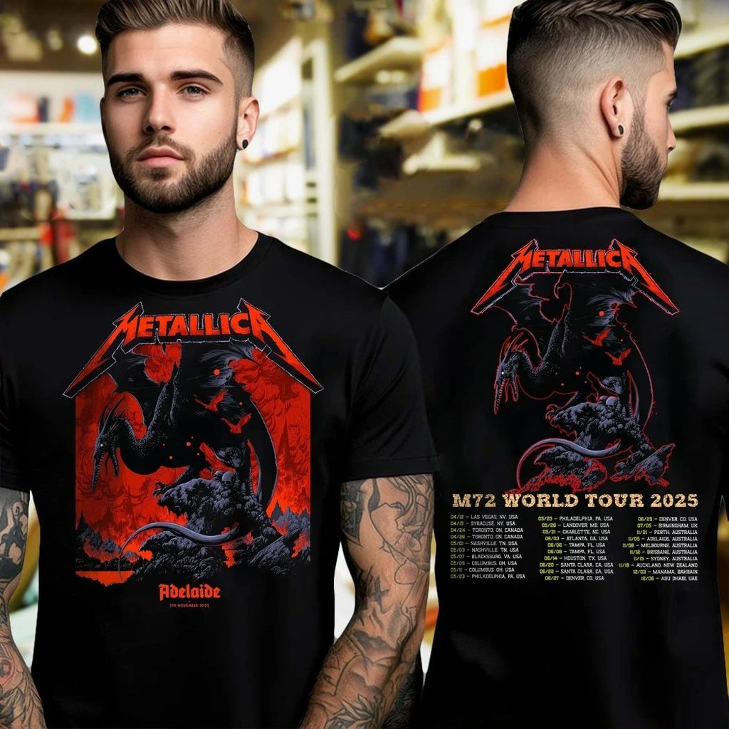 Metallica M72 Adelaide Two-Sided T-Shirt November 5, 2025 Adelaide Oval, Australia Artwork by Ken Taylor Shirt