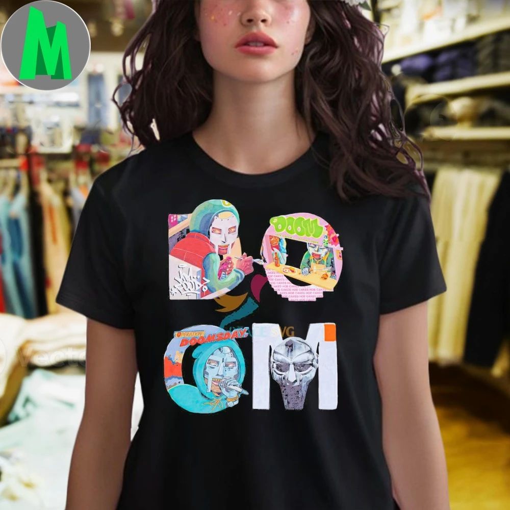 Mf Doom Comic Collage Head Mask Hip Hop Rap Legend Shirt