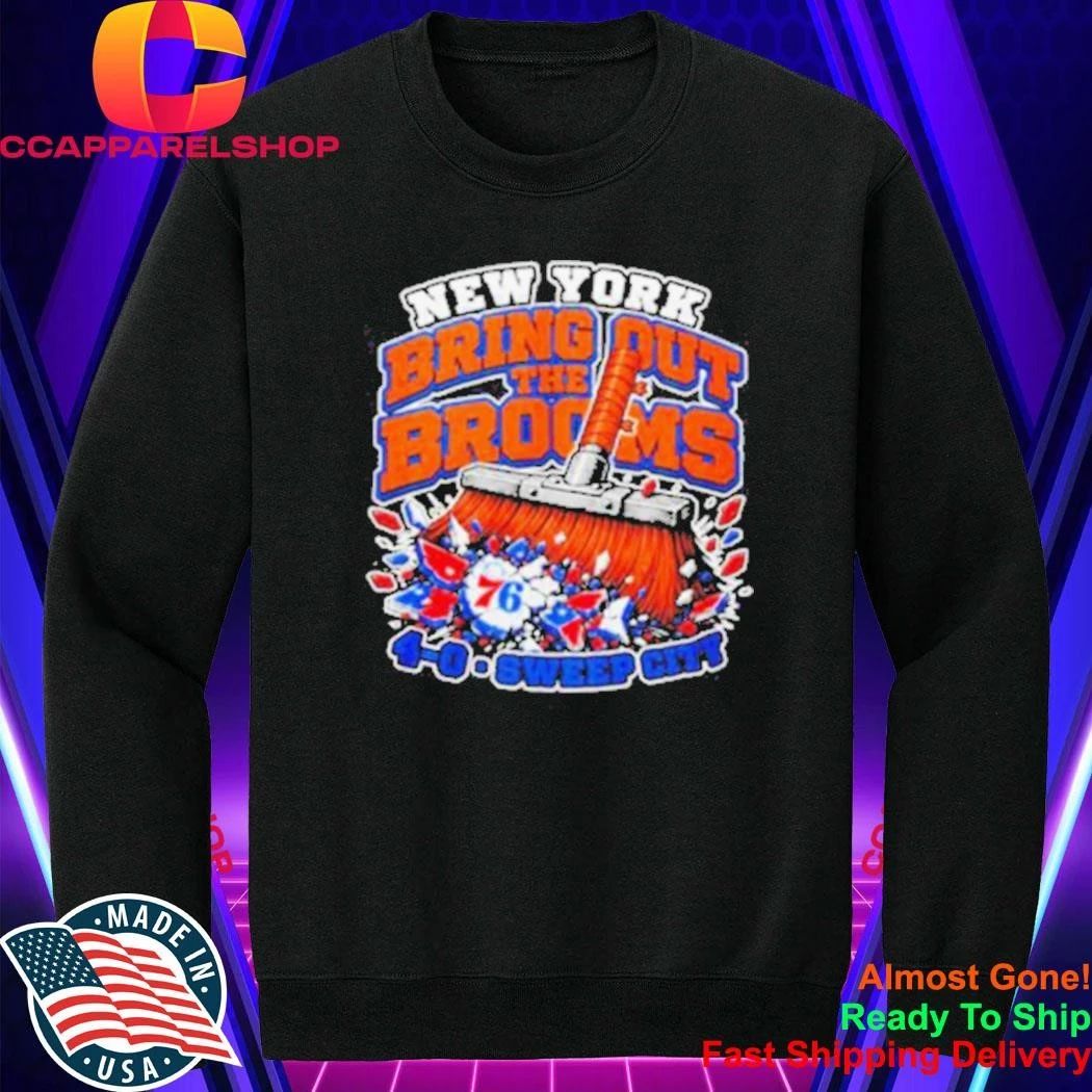 New York Bring Out The Brooms 4 0 Sweep City Clean 76ers Shirt
