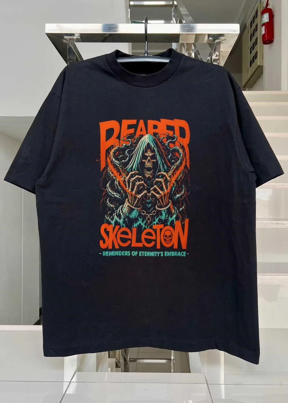 Reminders of Eternity’s Embrace Reaper Skeleton Reaching T-Shirt