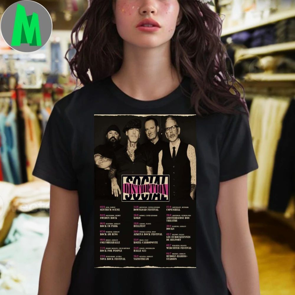 Social Distortion Europe Tour 2026 Poster Shirt