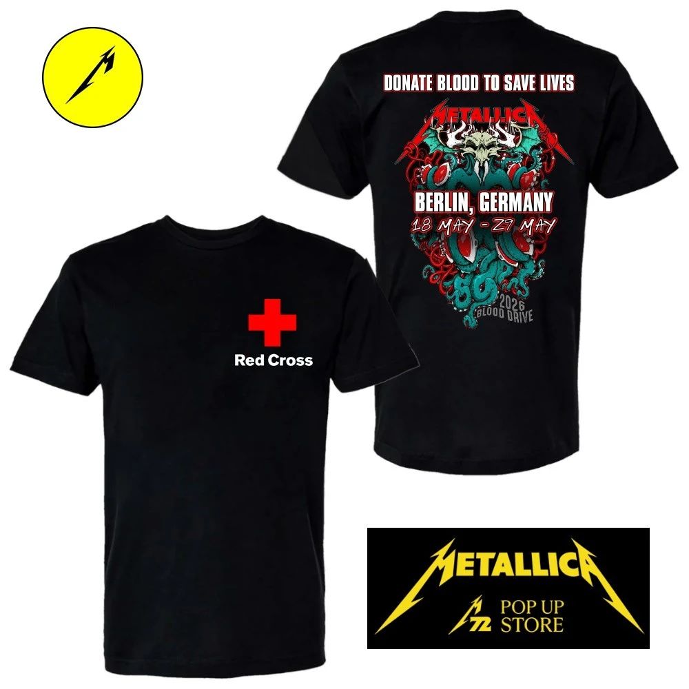 Metallica x Red Cross Europe Bleeding Me Donate Blood To Save Lives May 18-29, 2026 Berlin, Germany Shirt