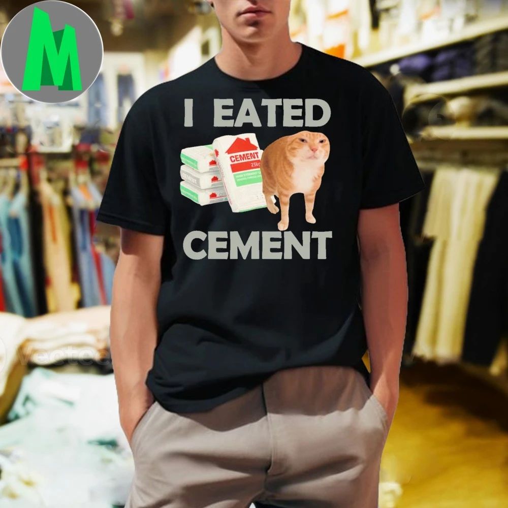 Meme I Eat Cement Cursed Cat Shirt