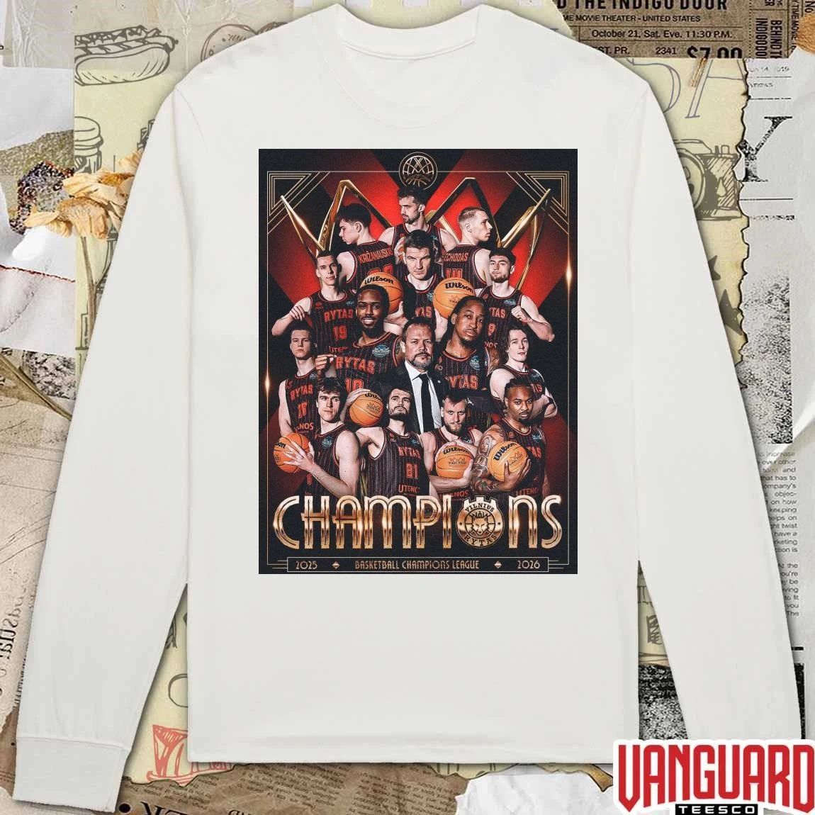 Rytas Vilnius 2026 Basketball Champions League Poster t-shirt