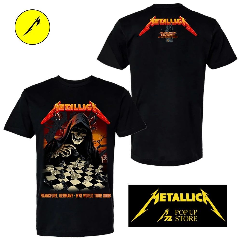 Metallica M72 Frankfurt 2026 Pop Up Shop T-Shirt – Deutsche Bank Park, Germany – May 22 and 24, 2026