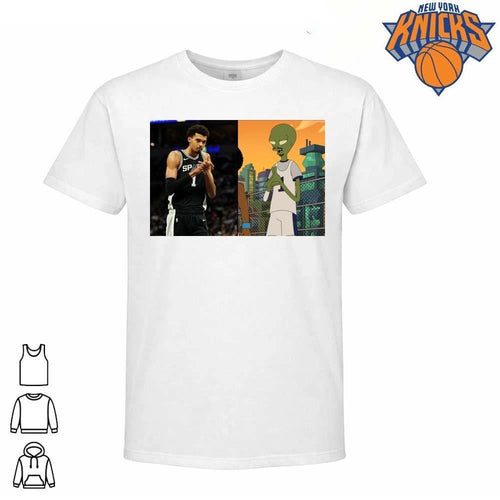 2026 Victor Wembanyama Alien Comparison Meme Basketball Fans Graphic Shirt
