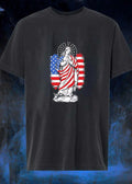 Patroness of America Blessed Virgin Mary Praying United States Flag T-Shirt