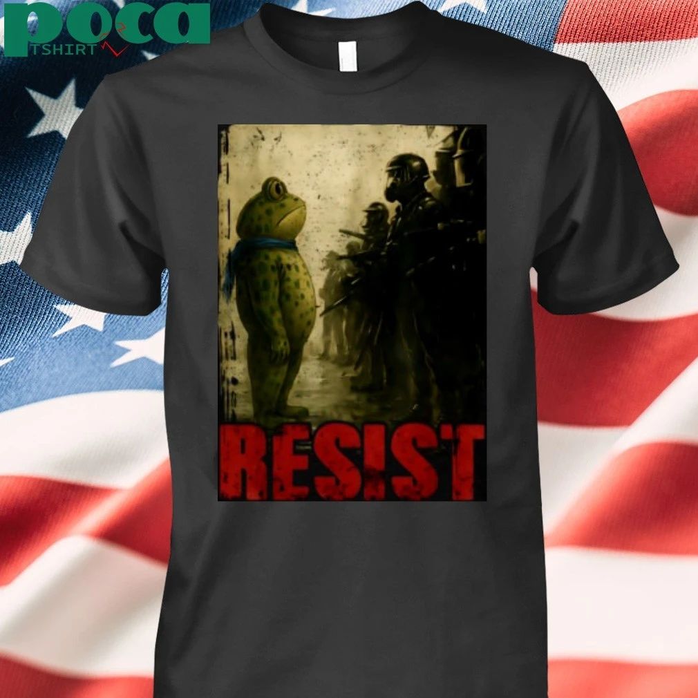 Portland Frog Against Resist Portland art T-shirt