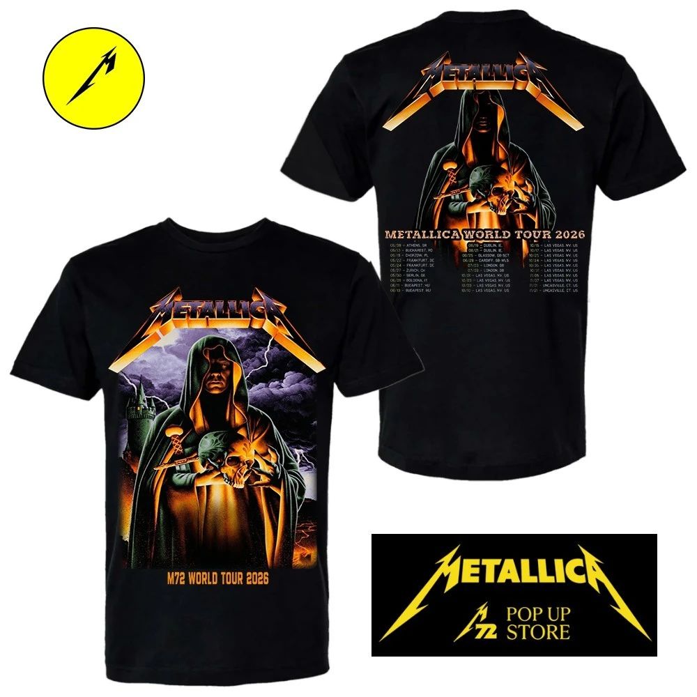 Metallica M72 Frankfurt 2026 Double-Sided T-Shirt – Night 1, May 22 at Deutsche Bank Park, Germany – The Skull Keeper – by Max Loeffler