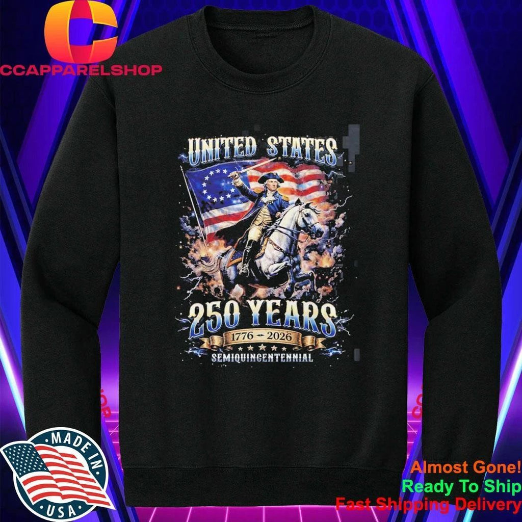 United States Of America USA 250 Anniversary 1776 2026 American Flag Semiquincentennial George Washington Shirt