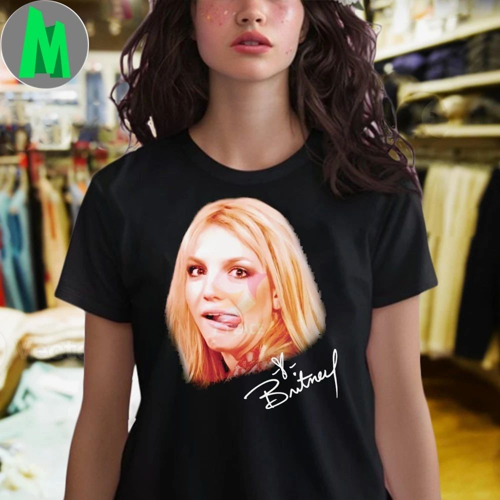 Original Britney Spears Funny Face Tongue Out Signature Shirt