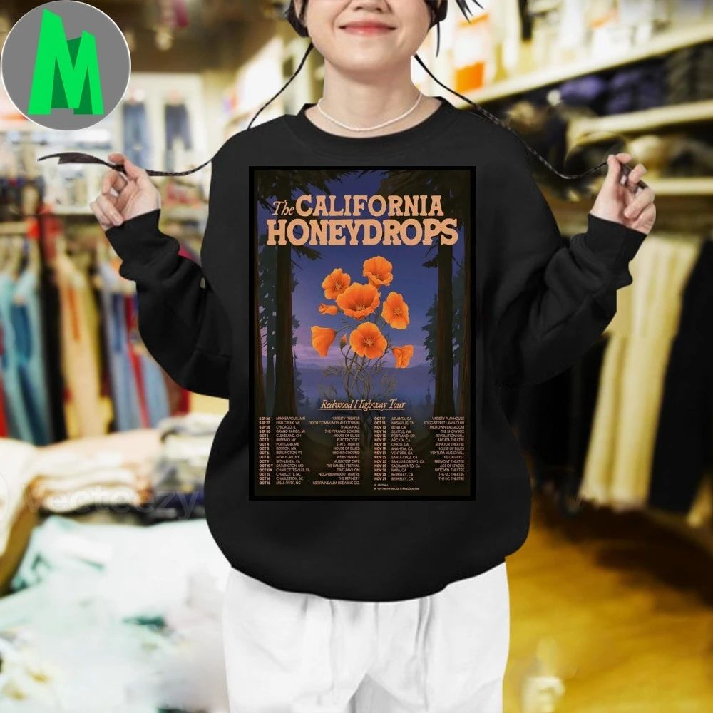 Poster The California Honeydrops Redwood Highway Tour 2025 Shirt
