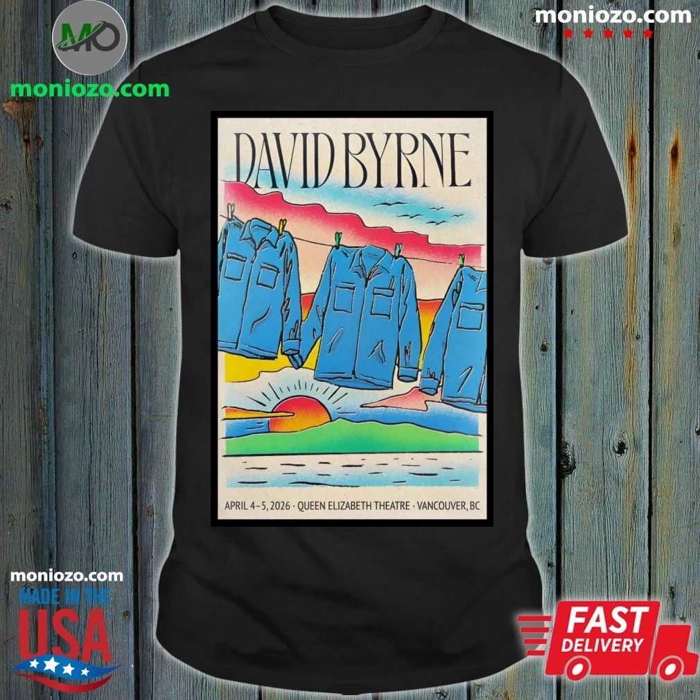 Original David Byrne Apr 4-5 2026 In Vancouver BC Poster Shirt