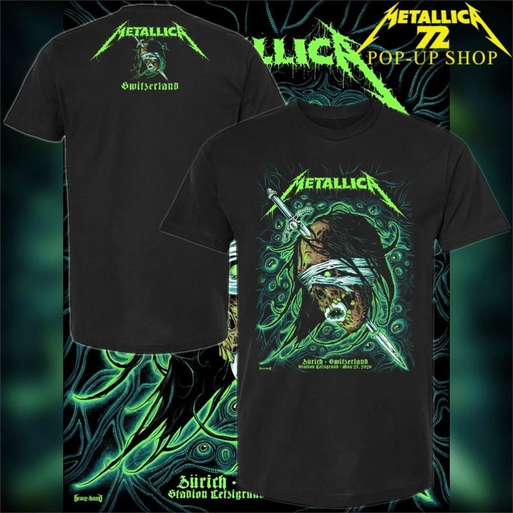 Metallica M72Zurich Pop-Up Shop Art By Mark Richards T-Shirt