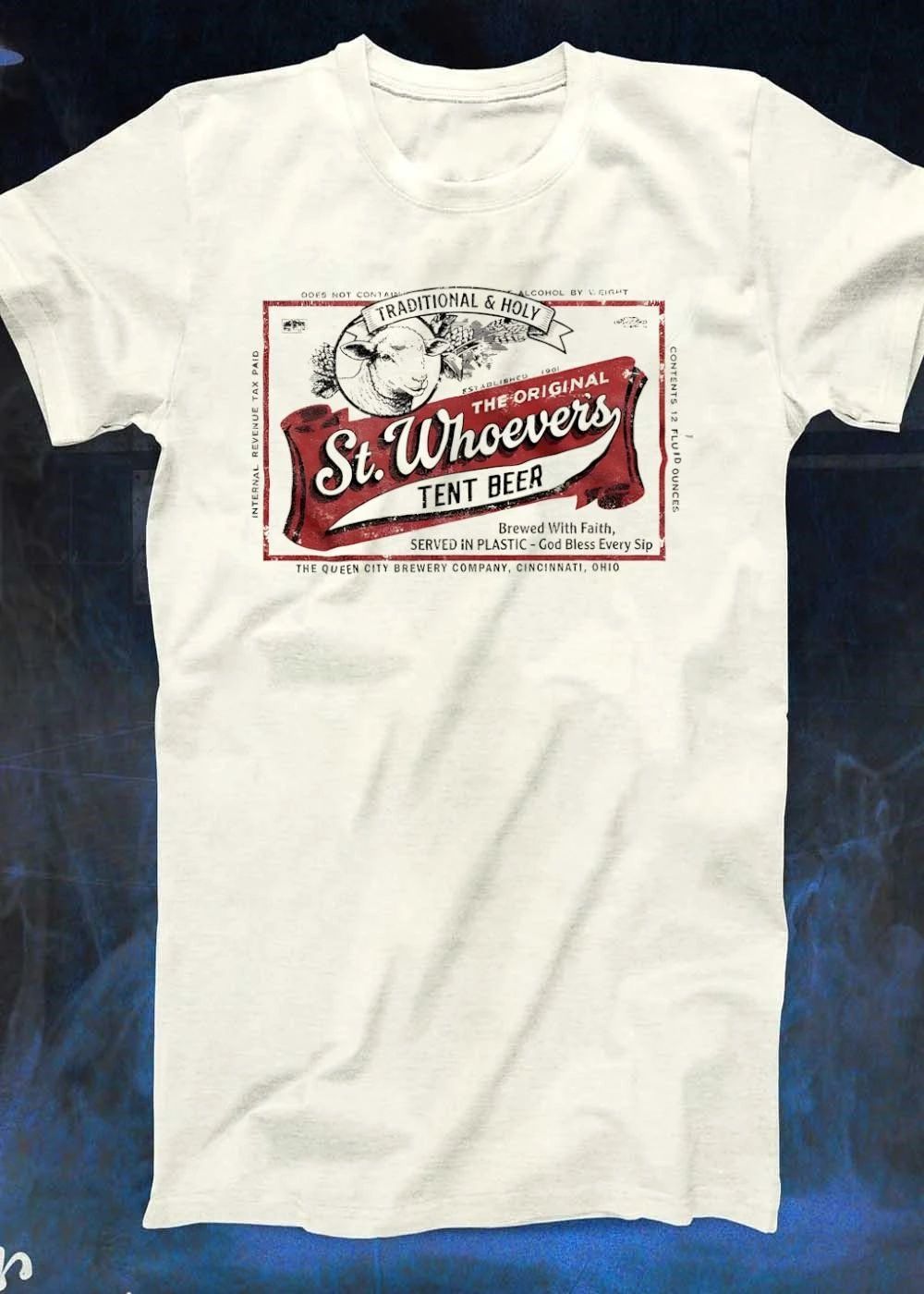 St. Whoever’s Tent Beer Label Vintage Sheep Shirt