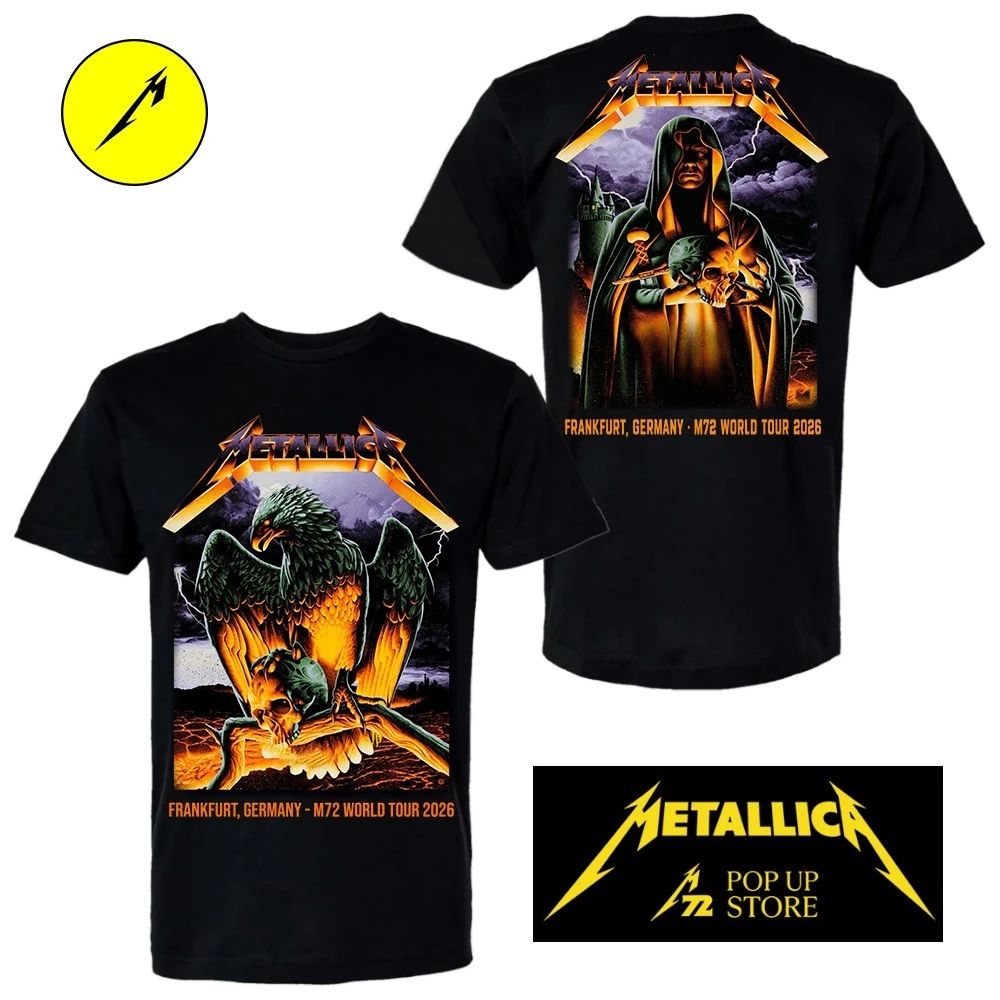 Metallica M72 Frankfurt, Germany 2026 Double-Sided T-Shirt – Poster Night 1 and Night 2 May 22-24, at Deutsche Bank Park, Germany