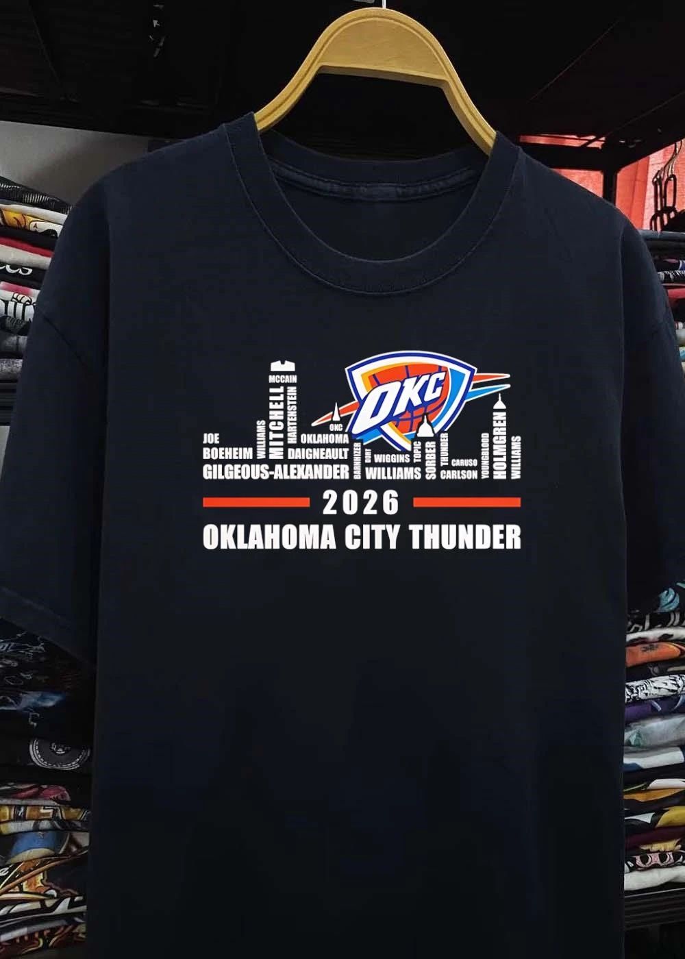 Joe Boeheim Gilgeous-Alexander Williams Mitchell Mccain Hartenstein Oklahoma Daigneault Okc Barnhizer Dort Wiggins Williams Topic Sorber Thunder Caruso Carlson shirt