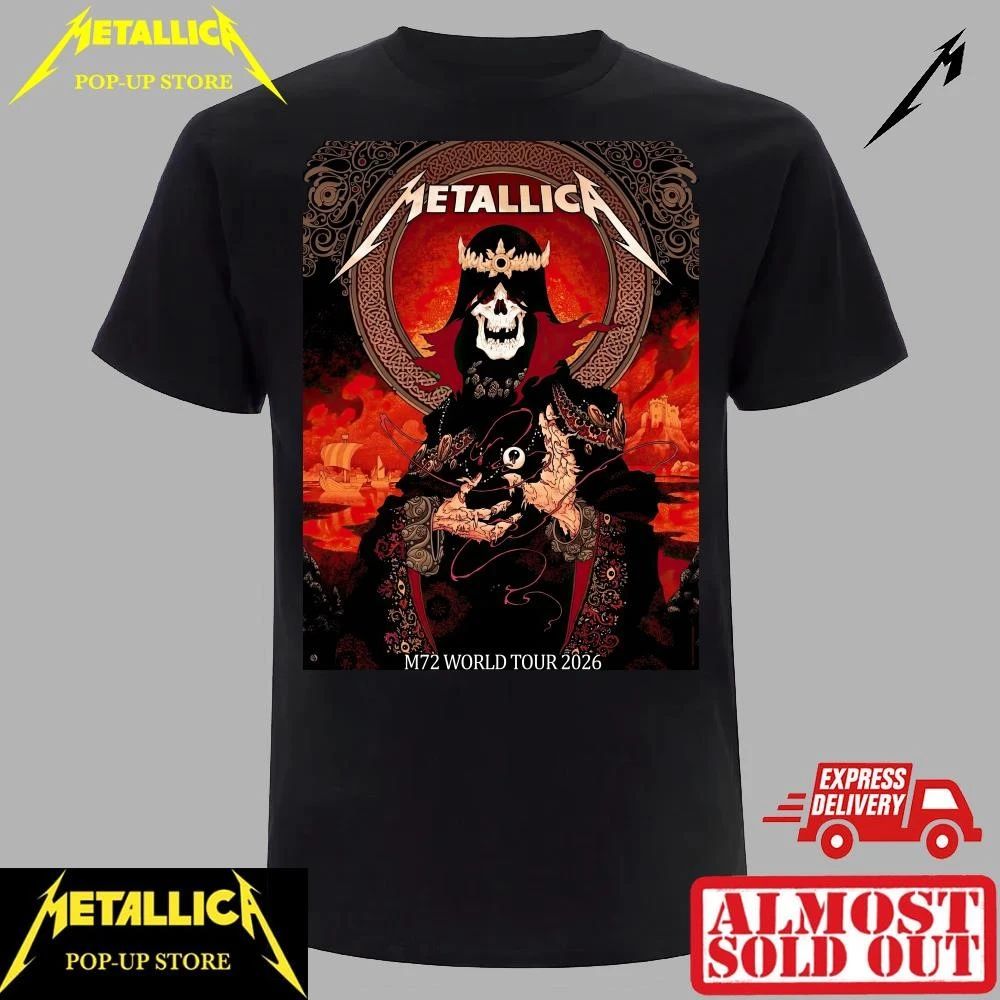 Exclusive Metallica M72 Cardiff Pop-Up Shop T-Shirt – Skull King Art June 28 2026