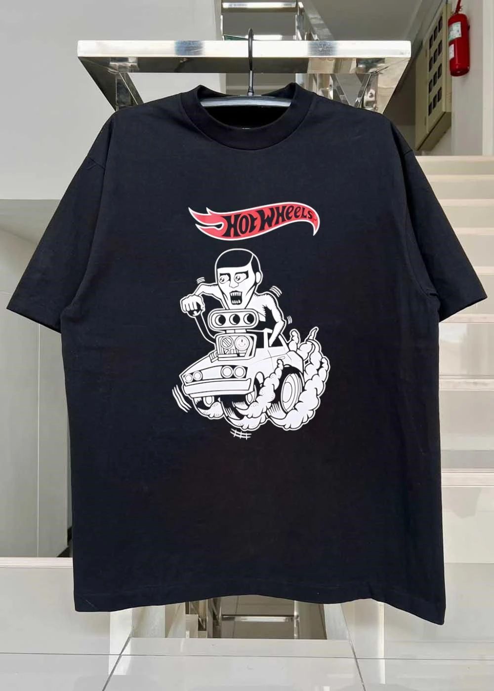 Wheels Driver Racing Car Black T-Shirt