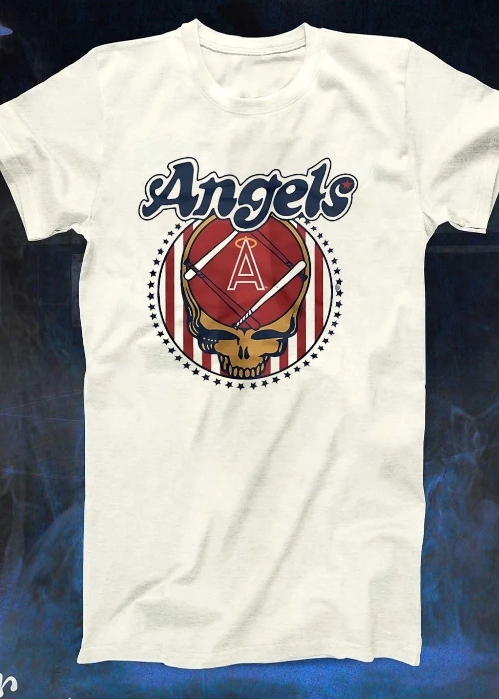 Los Angeles Angels Grateful Dead Steal Your Face Baseball T-Shirt