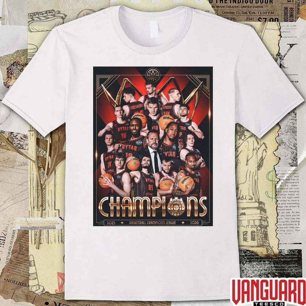Rytas Vilnius 2026 Basketball Champions League Poster t-shirt