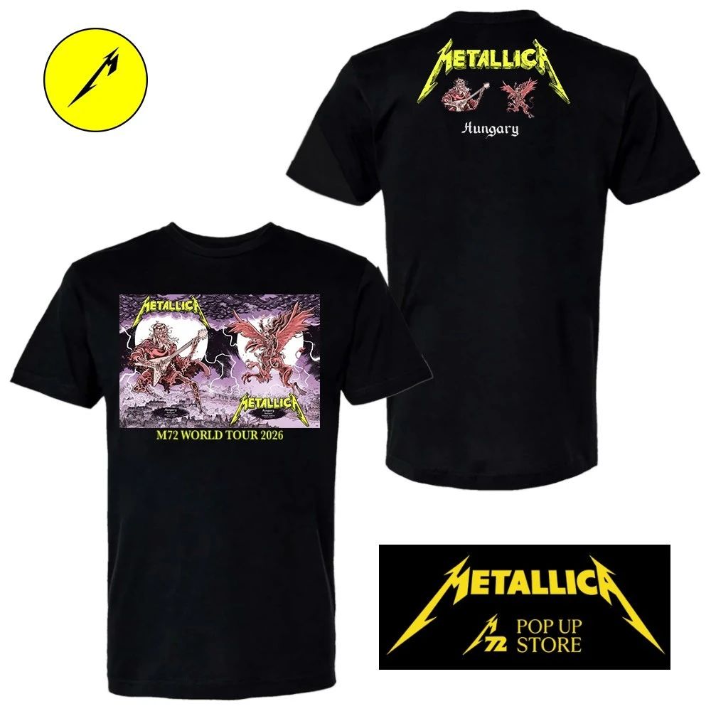 Metallica M72 Budapest Pop-Up Store T-Shirt – Limited Edition June 11 and 13 Puskás Aréna, Hungary