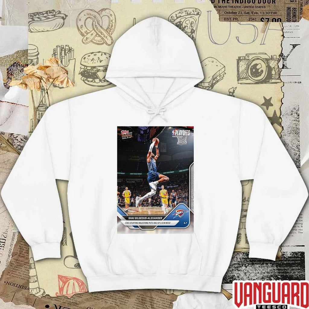 Shai Gilgeous-Alexander Stat-Stuffing Milestone Puts OKC Up 2-0 In WCSF – 2026 NBA Topps NOW t-shirt