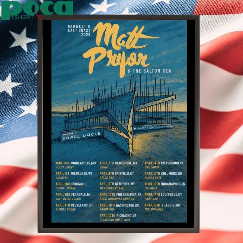 Matt Pryor Midwest And East Coast 2026 Tour Poster T-shirt