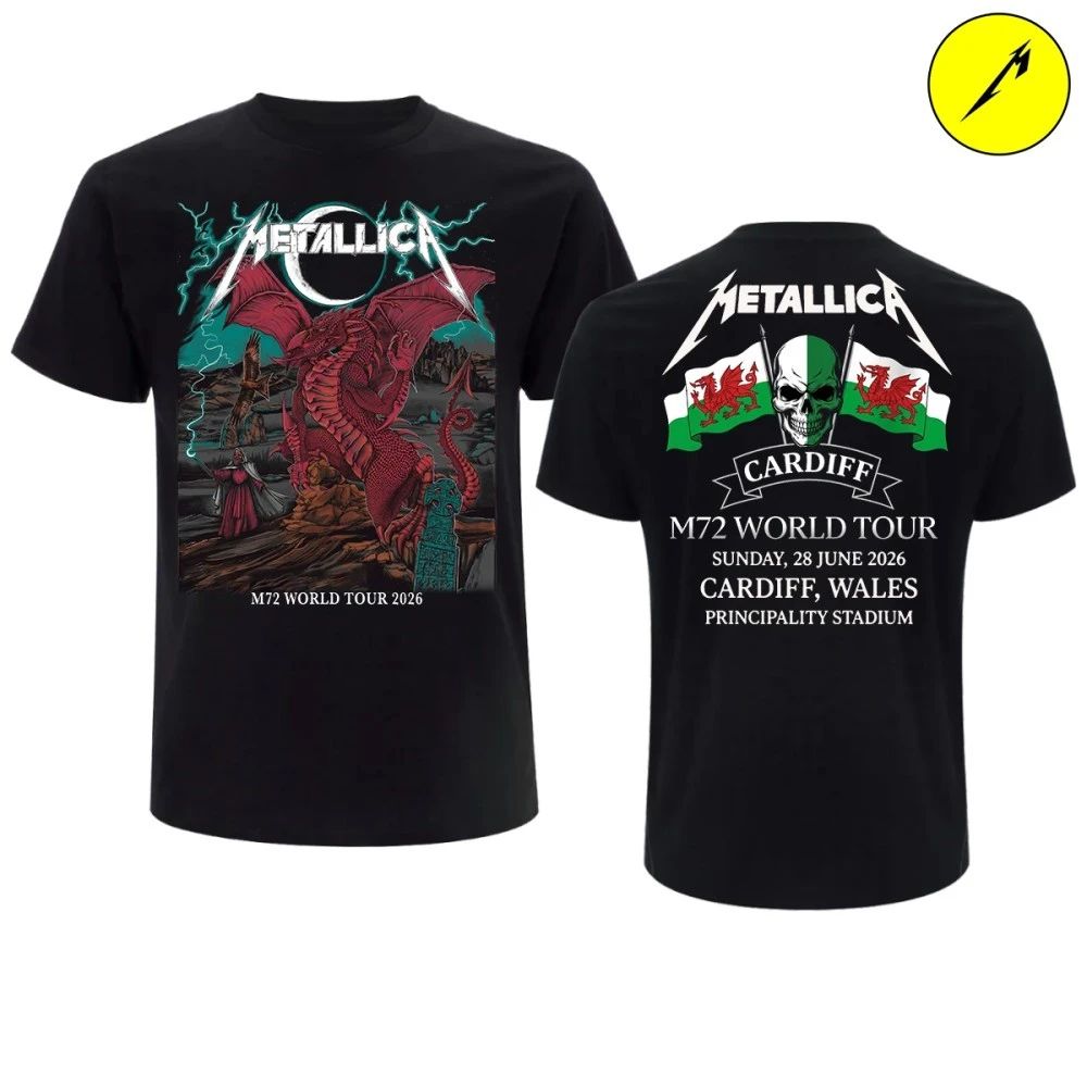 Metallica 2026 M72 World Tour Cardiff, Wales T-Shirt – Official Cardiff Pop-Up Store – Exclusive Sabrina Edwards Art June 28