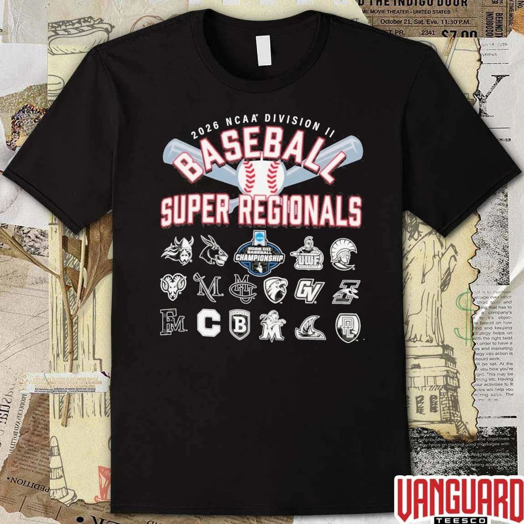 2026 NCAA Division II Baseball Super Regional Champion Teams t-shirt