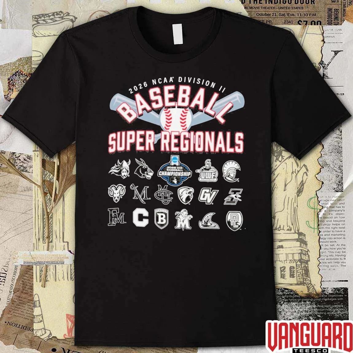 2026 NCAA Division II Baseball Super Regional Champion Teams t-shirt