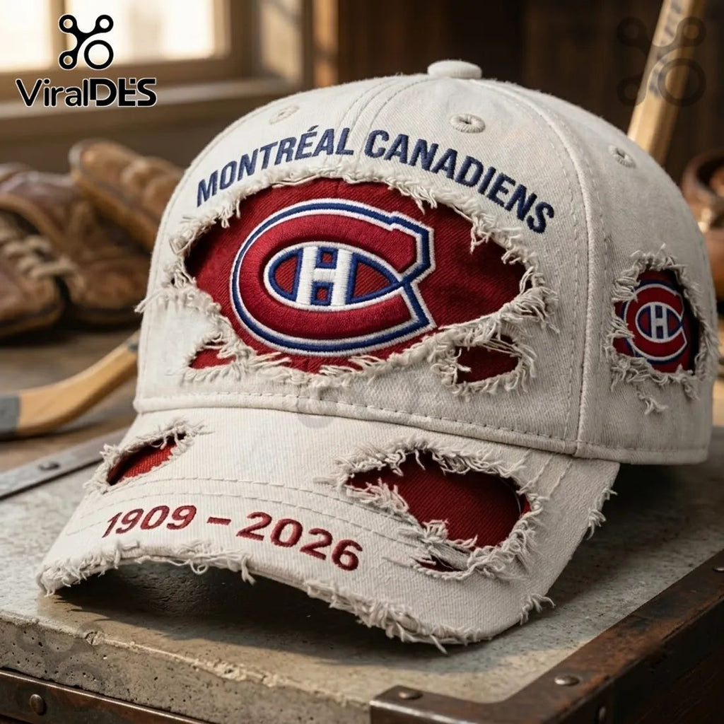 Montreal Canadiens 1909-2026 Distressed Baseball Cap