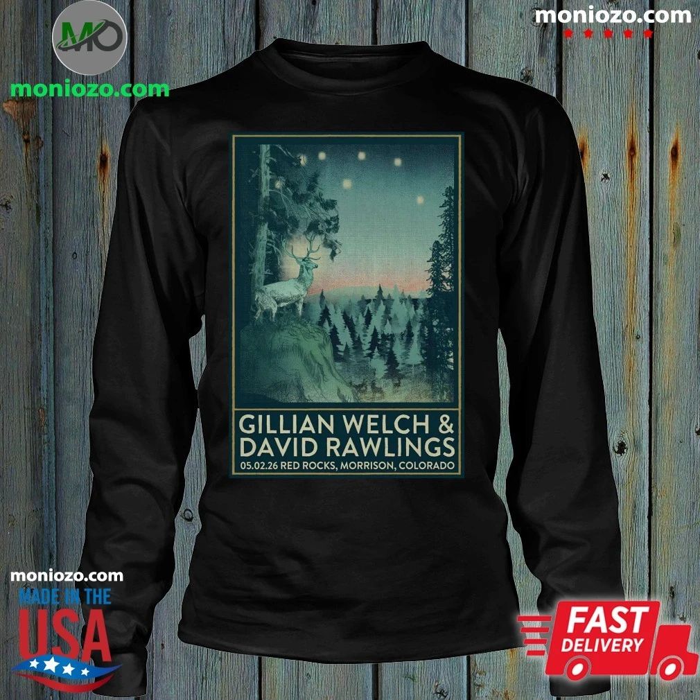 Gillian Welch And David Rawlings Red Rocks in Morrison CO 5 2 2026 Poster T-Shirt