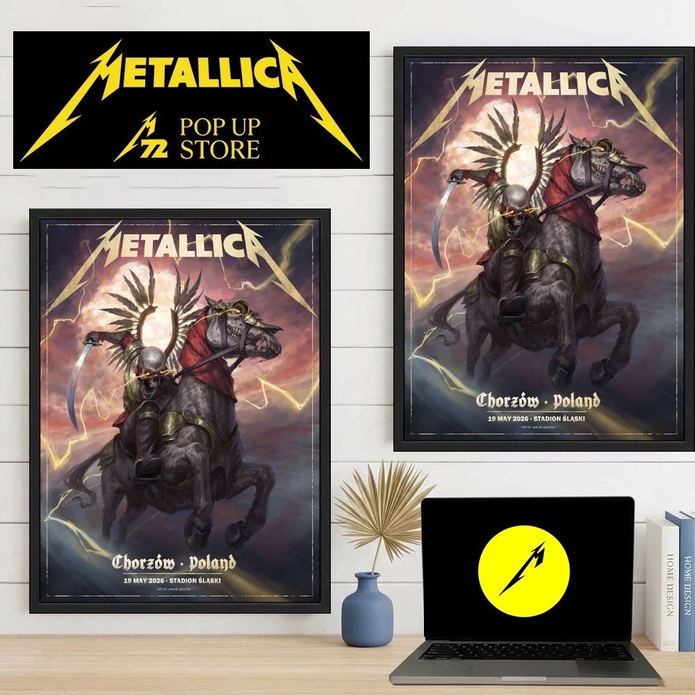 Metallica M72 Chorzow Pop Up Shop Limited Edition Poster At Stadion Slaski In Chorzow Poland On May 10 2026 Art By Jakub Jagoda Ride The Light Horse Home Decor Poster