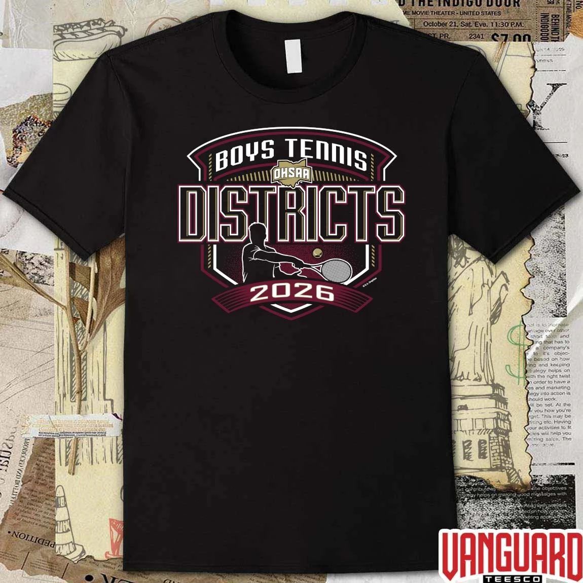 2026 OHSAA Boys Pop-up Shop Tennis Districts Logo t-shirt