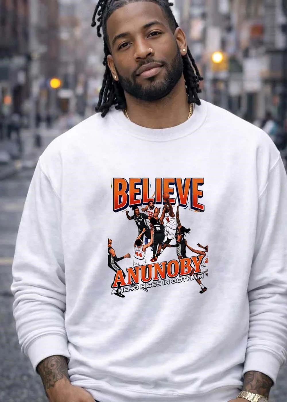 OG Anunoby NY Knicks Believe a Hero Rises in Gotham T-Shirt