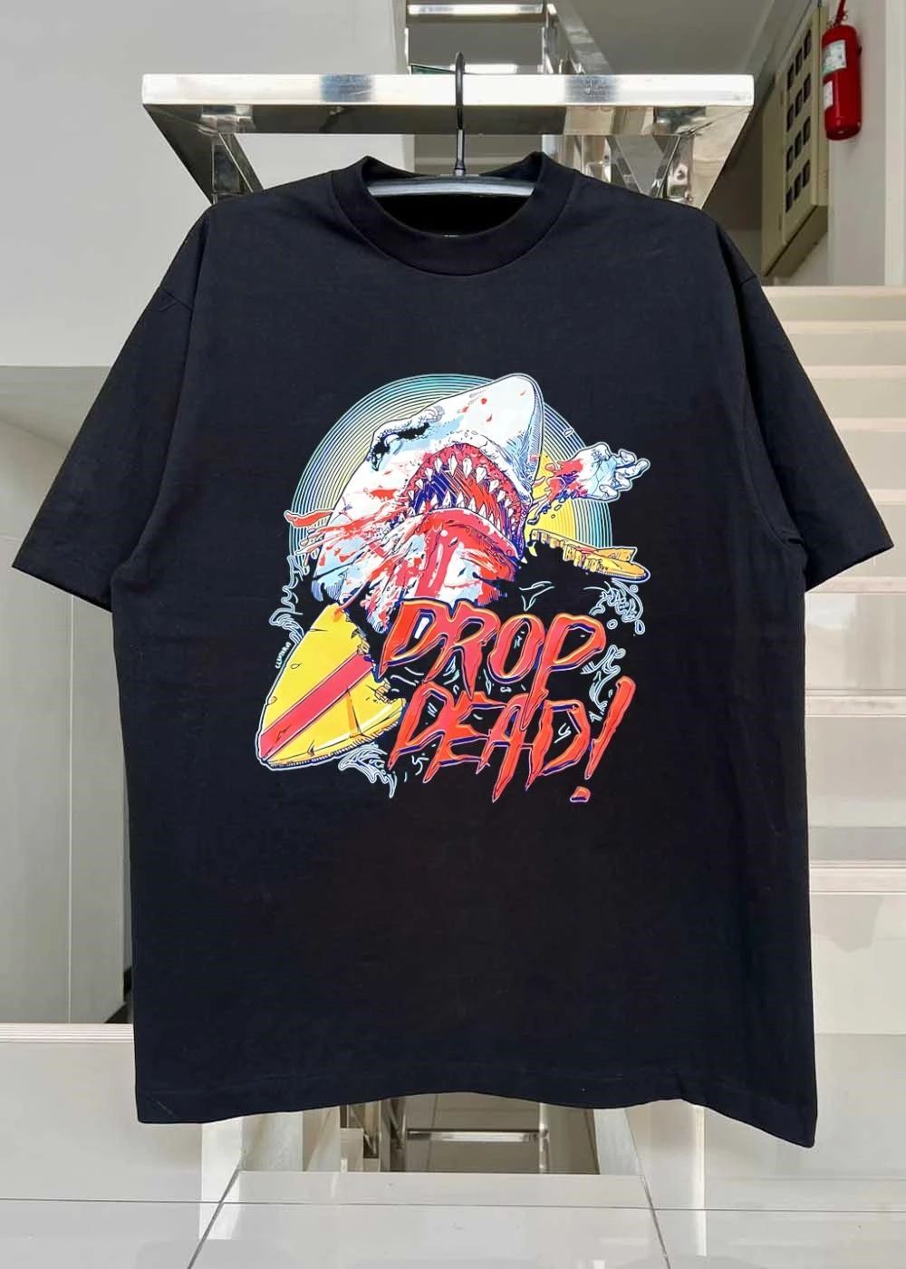 Clenter Shark Attacking Surfer Drop Dead shirt