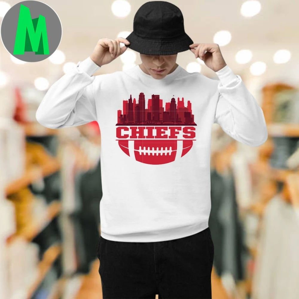 Kansas city chiefs rugby ball skyline shirt