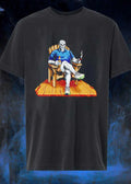 DarthBeards Skull Sitting in a Lawn Chair with Beer and Cigar T-Shirt