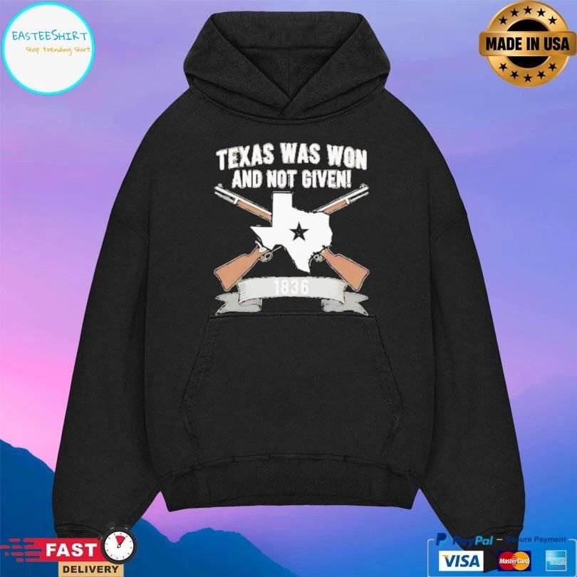 Texas Was Won And Not Given Est 1836 Gun And Map T-shirts