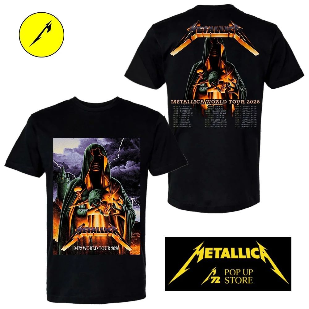 Metallica M72 Frankfurt 2026 Tour Poster by Max Loeffler at Deutsche Bank Park, Germany M72 World Tour 2026 Two Sided Shirt