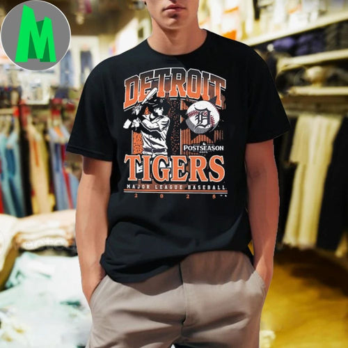 47 Detroit Tigers Navy Blue 2025 Postseason Participant Playoff Franklin Shirt